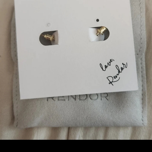 RENDOR Victoria Yellow Gold Plated  Double Hoop Earrings - Picture 4 of 5